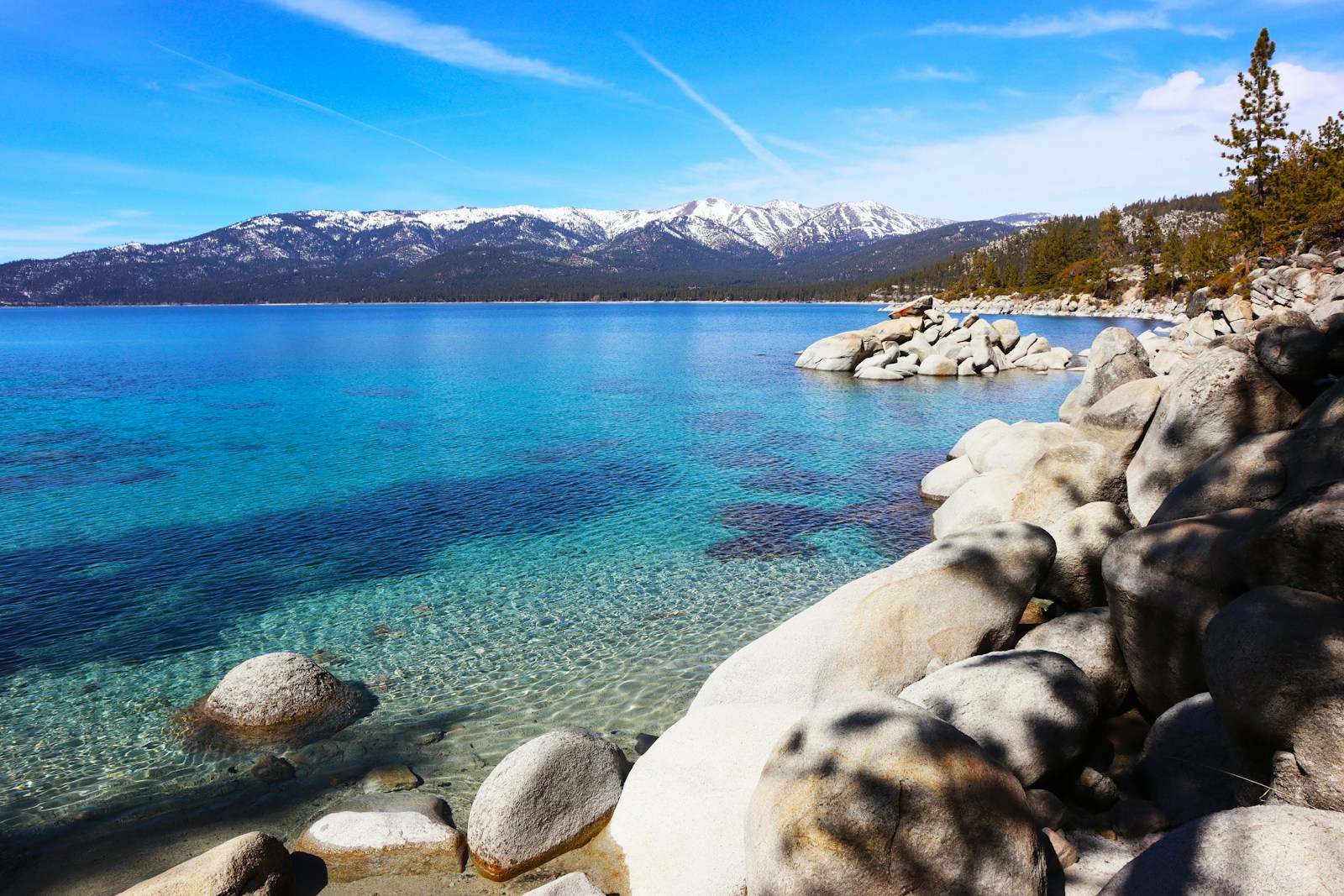 Lake Tahoe and the Sierra Nevada at golden hour, a nearby excursion from Bon Voyage homes